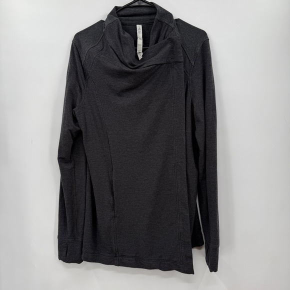 Lululemon Womens Open Cardigan Size 12 Stretch Modal Jersey Wrap Jacket gray - Picture 1 of 14
